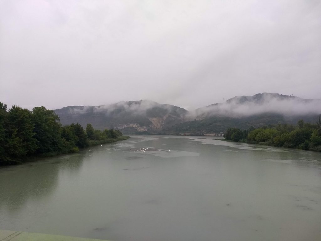 Die Rhone im Regen