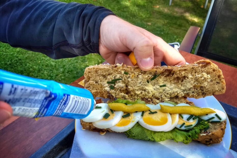 Rafals Brötchen in der ersten Pause