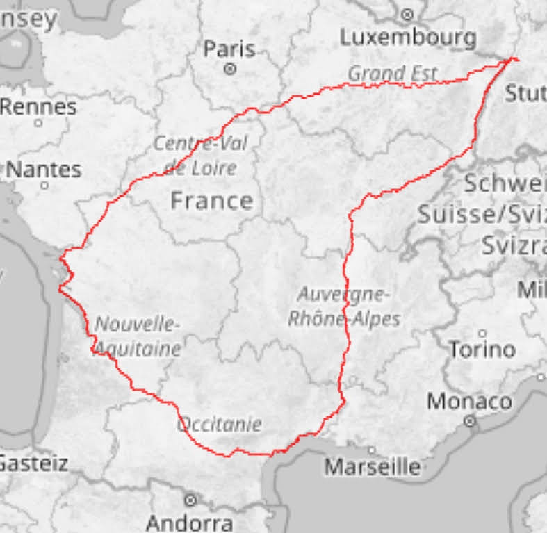 Karte der kompletten Reise